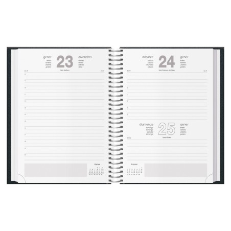 30819-AGENDA 2026 SEGOVIA ESPIRAL DIA PAGINA 14 X 20 CM. COLOR NEGRO CATALAN DOHE 12735 - 26
