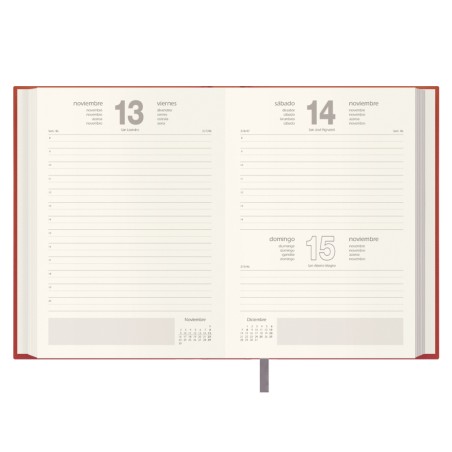 30823-AGENDA 2026 LISBOA DIA PAGINA 14 X 20 CM. COLOR ROJO DOHE 11794 - 26