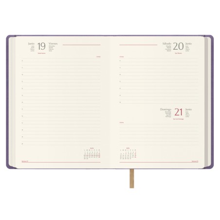 30853-AGENDA 2026 SAMBA DIA PAGINA 15 X 21 CM. COLOR MORADO DOHE 12884 - 26