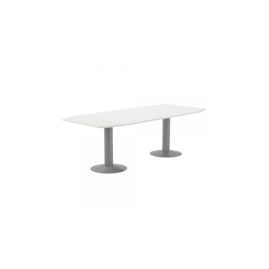 3097-MESA DE REUNIONES 220X100X72CM. COLOR: PATA METALICA GRIS / TABLERO BLANCO ROCADA 3003AT04