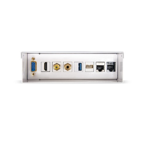 31179-Nanocable Caja de conexiones multimedia de pared VGA+HDMI+JACK3.5+RCA+2xUSB+2xRJ45, Blanco