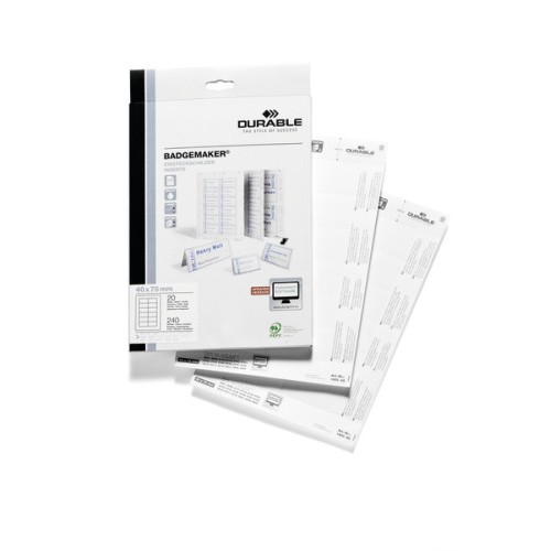 31219-Durable Etiquetas BadgemakerR para portanombres 40 x 75 mm