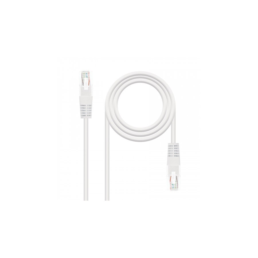 31221-Nanocable CABLE RED LATIGUILLO RJ45 CAT.6 UTP AWG24, BLANCO, 1.0 M