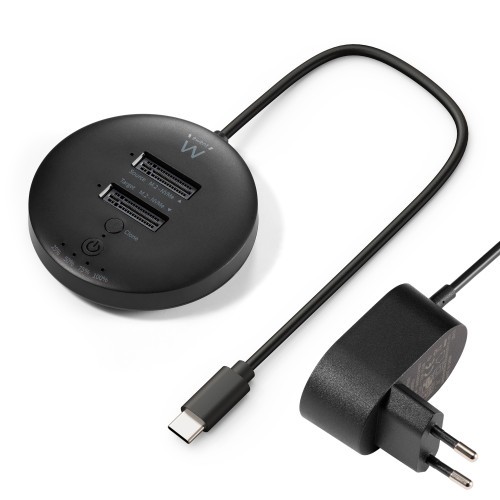 31257-Ewent EW7078 base de conexion para disco duro USB 3.2 Gen 1 (3.1 Gen 1) Type-C Negro