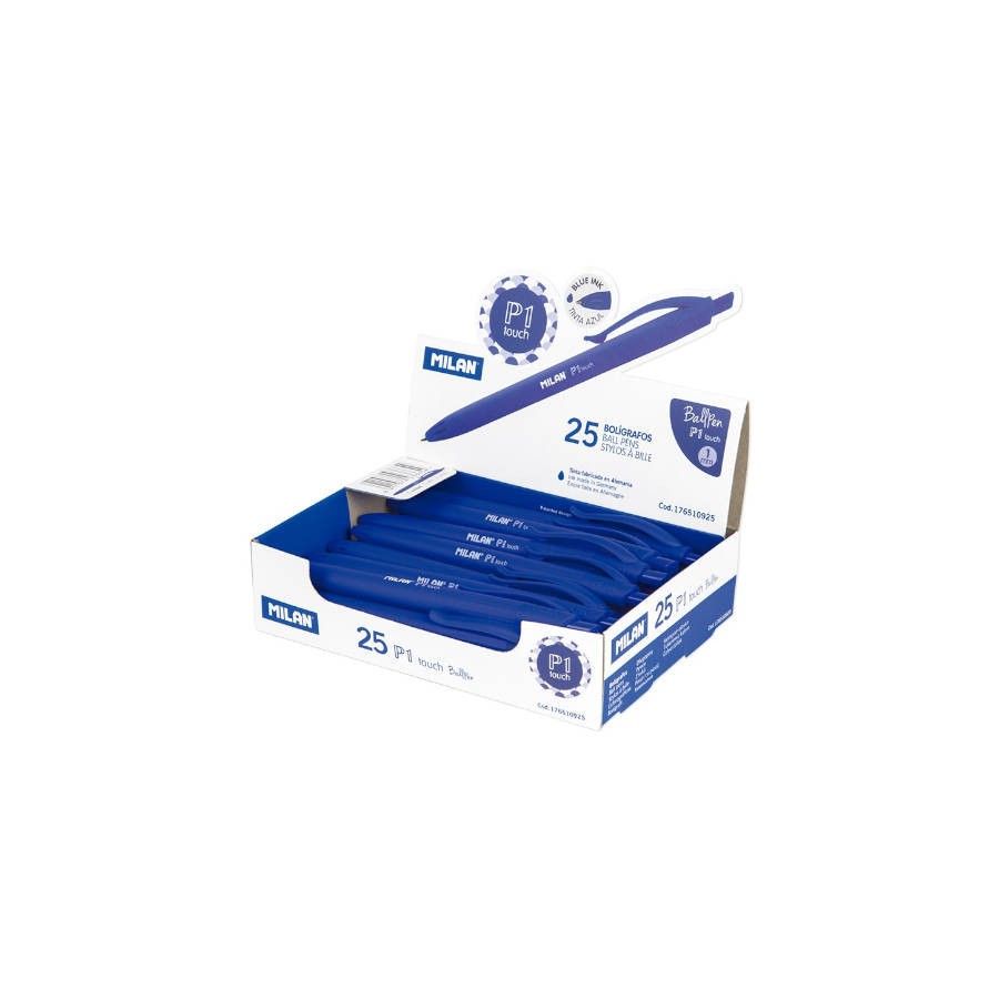 3134-EXPOSITOR 25 BOLIGRAFOS P1 TOUCH AZUL MILAN 176510925