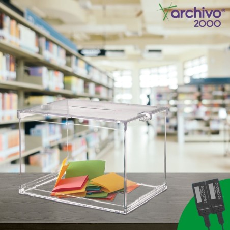 31340-URNA ELECTORAL METACRILATO MODELO OFICIAL 310x440x315MM CON 2 PRECINTOS SEGURIDAD ARCHIVO2000 6158 CS TP