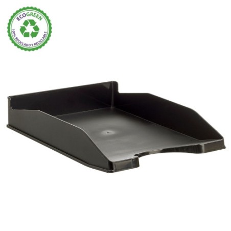 31374-BANDEJA APILABLE ECOGREEN 100% RECICLADO Y RECICLABLE NEGRO 345X255X60 MM ARCHIVO 2000 742 NE
