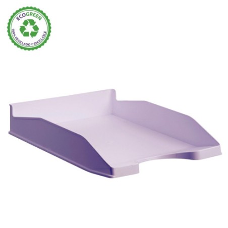 31385-BANDEJA APILABLE ECOGREEN 100% RECICLADO Y RECICLABLE MALVA PASTEL 345X255X60 MM ARCHIVO 2000 742 ML PS