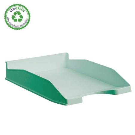 31387-BANDEJA APILABLE ECOGREEN 100% RECICLADO Y RECICLABLE VERDE PASTEL 345X255X60 MM ARCHIVO 2000 742 VE PS