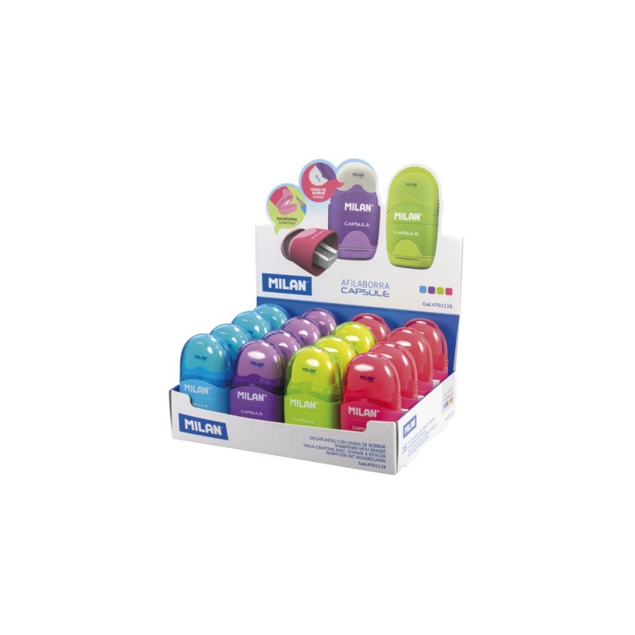 3147-Milan 4701116 sacapuntas Sacapuntas manual Azul, Verde, Rosa, Purpura 3147-Milan 4701116 sacapuntas Sacapuntas manual Azul, Verde, Rosa, Purpura