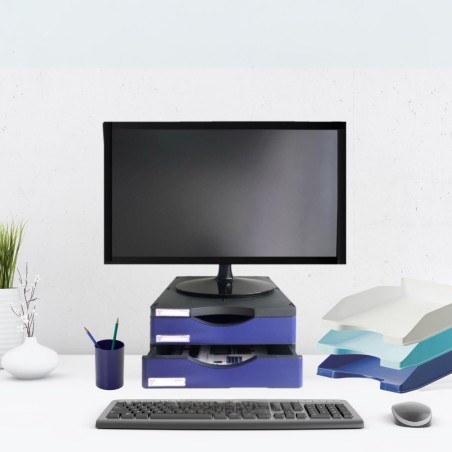 31807-SOPORTE ELEVADOR 2 CAJONES PARA MONITOR ERGOSOSTENIBLE ARCHIVO2000 6611M1 AZ