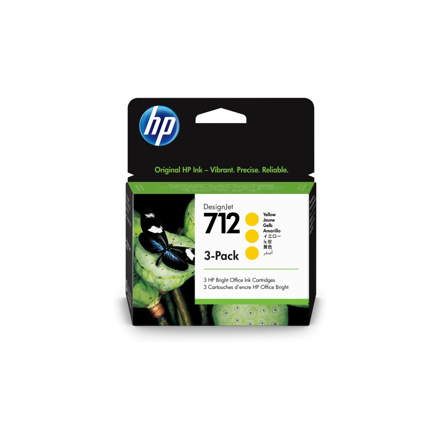 31871-HP Paquete de 3 cartuchos de Tinta DesignJet 712 amarillo de 29 ml 31871-HP Paquete de 3 cartuchos de Tinta DesignJet 712 amarillo de 29 ml