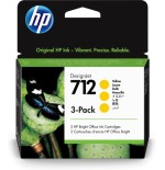 31871-HP Paquete de 3 cartuchos de Tinta DesignJet 712 amarillo de 29 ml
