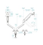31977-TooQ DB1434TNR-W soporte para monitor 86,4 cm (34") Escritorio Blanco
