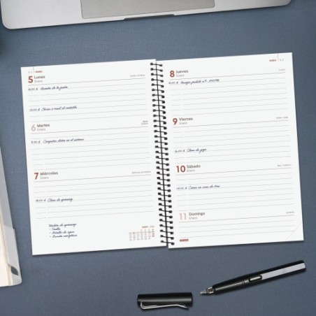 32015-AGENDA 2026 BASIC OPAQUE E10 155X212MM SEMANA VISTA HORIZONTAL AZUL FINOCAM 742761026