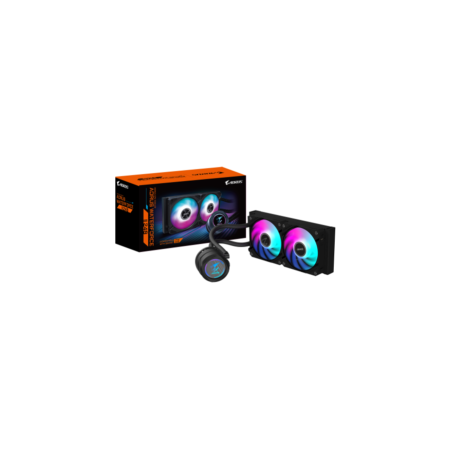 32056-GIGABYTE Refrigeracion liquida AIO AORUS WATERFORCE II 240 para CPU - 2 ventiladores ARGB de 120 mm, mecanismo de 32056-GIGABYTE Refrigeracion liquida AIO AORUS WATERFORCE II 240 para CPU - 2 ventiladores ARGB de 120 mm, mecanismo de
