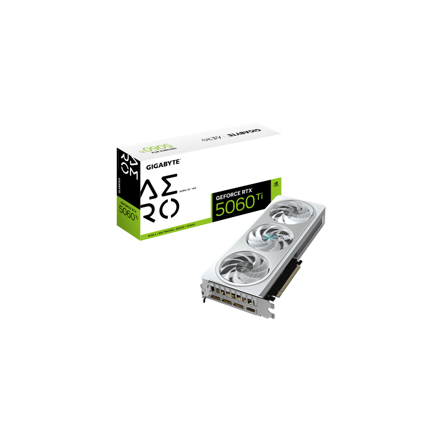 32062-GIGABYTE GeForce RTX 5060 Ti AERO OC 16G Tarjeta Grafica - 16 GB GDDR7, 128 bits, PCI-E 5.0, 2647MHz Frecuencia de 32062-GIGABYTE GeForce RTX 5060 Ti AERO OC 16G Tarjeta Grafica - 16 GB GDDR7, 128 bits, PCI-E 5.0, 2647MHz Frecuencia de