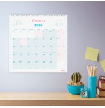 32066-CALENDARIO 2026 PARED TRENDY CHIC ESCRIBIR 300X300MM TURQUESA FINOCAM 787005826