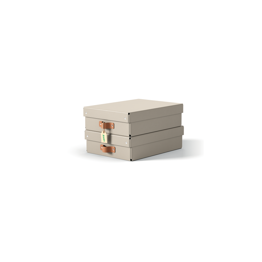 32218-PACK 2 CAJAS DE ALMACENAMIENTO CARTON MEDIANA BAJA COLOR BEIGE LEITZ 61480012 32218-PACK 2 CAJAS DE ALMACENAMIENTO CARTON MEDIANA BAJA COLOR BEIGE LEITZ 61480012