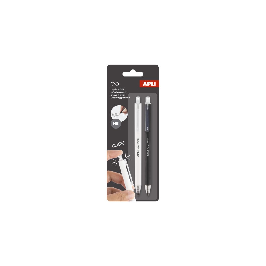 32311-PACK 2 LAPICES RETRACTIL INFINITO NEGRO/BLANCO APLI 20064 32311-PACK 2 LAPICES RETRACTIL INFINITO NEGRO/BLANCO APLI 20064