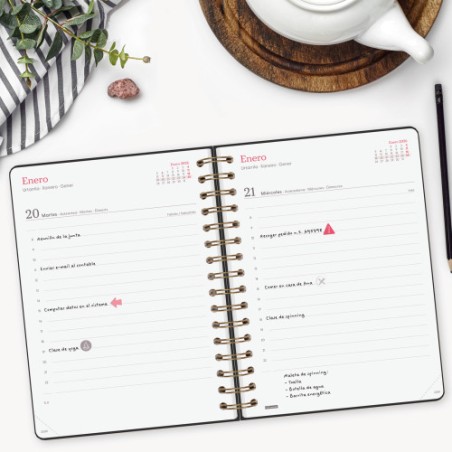 32363-AGENDA 2026 TRENDY ALMA E10 155X212MM DIA PAGINA NEGRO FINOCAM 762040126