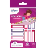 3240-SOBRE 30 ETIQUETAS ADHESIVAS PERMANENTE 50X10MM ROSA Y VIOLETA AVERY RESMI30F-UK