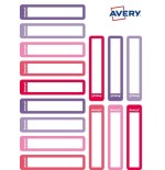 3241-SOBRE 30 ETIQUETAS ADHESIVAS PERMANENTE 50X10MM ROSA Y VIOLETA AVERY RESMI30F-UK