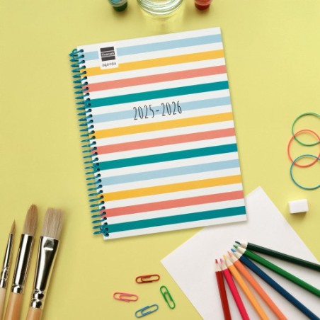 32425-AGENDA ESCOLAR 2025-2026 DIVA 4o 155X212 SEMANA VISTA HORIZONTAL COLORS+ FINOCAM 536140526