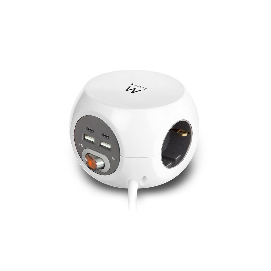 32448-EWENT REGLETA 3 TOMAS SHUCKO + 2 PUERTOS USB-C + 2 PUERTOS USB (3.4 A / 17W) 32448-EWENT REGLETA 3 TOMAS SHUCKO + 2 PUERTOS USB-C + 2 PUERTOS USB (3.4 A / 17W)