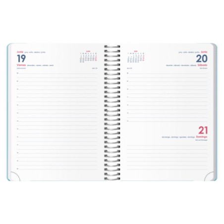 32595-AGENDA 2026 MEMPHIS ESPIRAL DIA PAGINA 15 X 21 CM. MODELO VERDE DOHE 12687 - 26