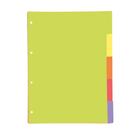 32879-SEPARADORES CARTULINA STRONGLINE A4 5 POSICIONES - 5 COLORES VIVOS OXFORD 400149955