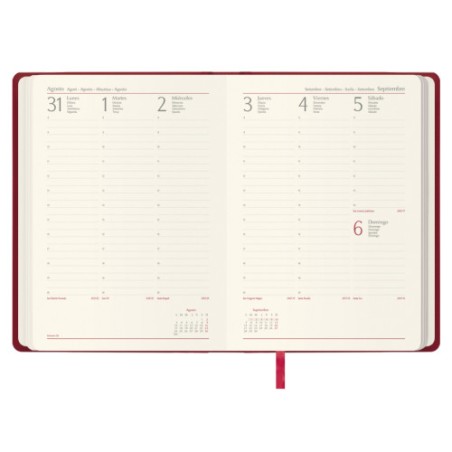 32889-AGENDA 2026 MANAOS SEMANA VISTA 17 X 24 CM. COLOR BURDEOS DOHE 12759 - 26