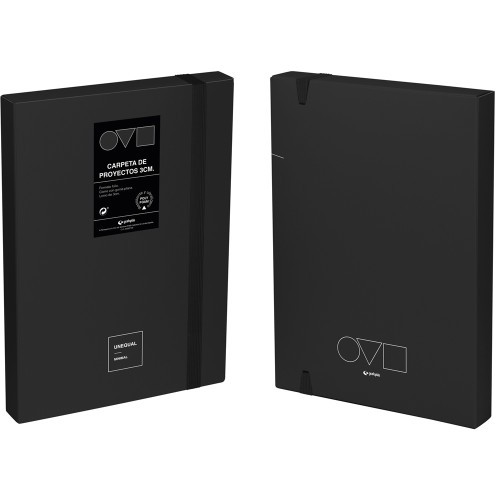 32910-CAJA DE PROYECTOS 3CM EN POLYFOAM UNEQUAL MINIMAL NEGRO GRAFOPLAS 91271010