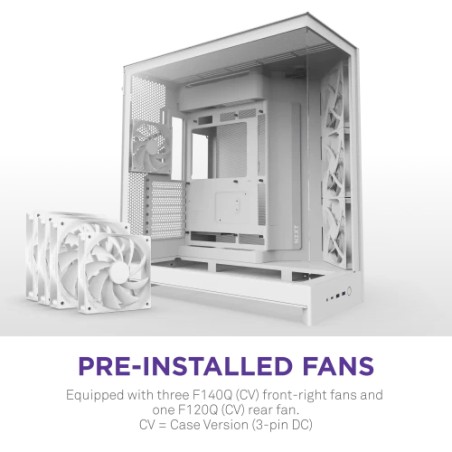 33050-CAJA NZXT H9 FLOW (2025) DUAL-CHAMBER MID-TOWER CASE - ALL WHITE