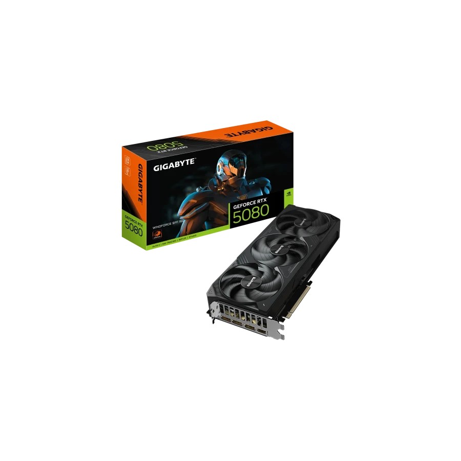 33155-VGA GIGABYTE GV-N5080WF3-16GD,NV,RTX5080,16GB,GDDR7,256BIT,1HDMI+3DP,WINDFORCE (3 VENTILADORES)