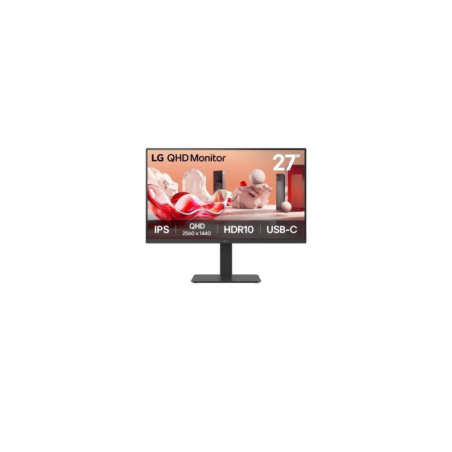 33404-MONITOR LG, 27 PULGADAS, 27BA65QB, 68,6 CM, 2560 X 1440 PIXELES, WIDE QUAD HD, LED, 5 MS, NEGRO