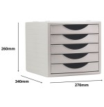 33609-MODULO ECOGREEN 5 CAJONES 100% RECICLADO Y RECICLABLE DIN A4 FOLIO Y SUBCARPETA MEDIDAS: 340X270X260 MM CARCASA Y