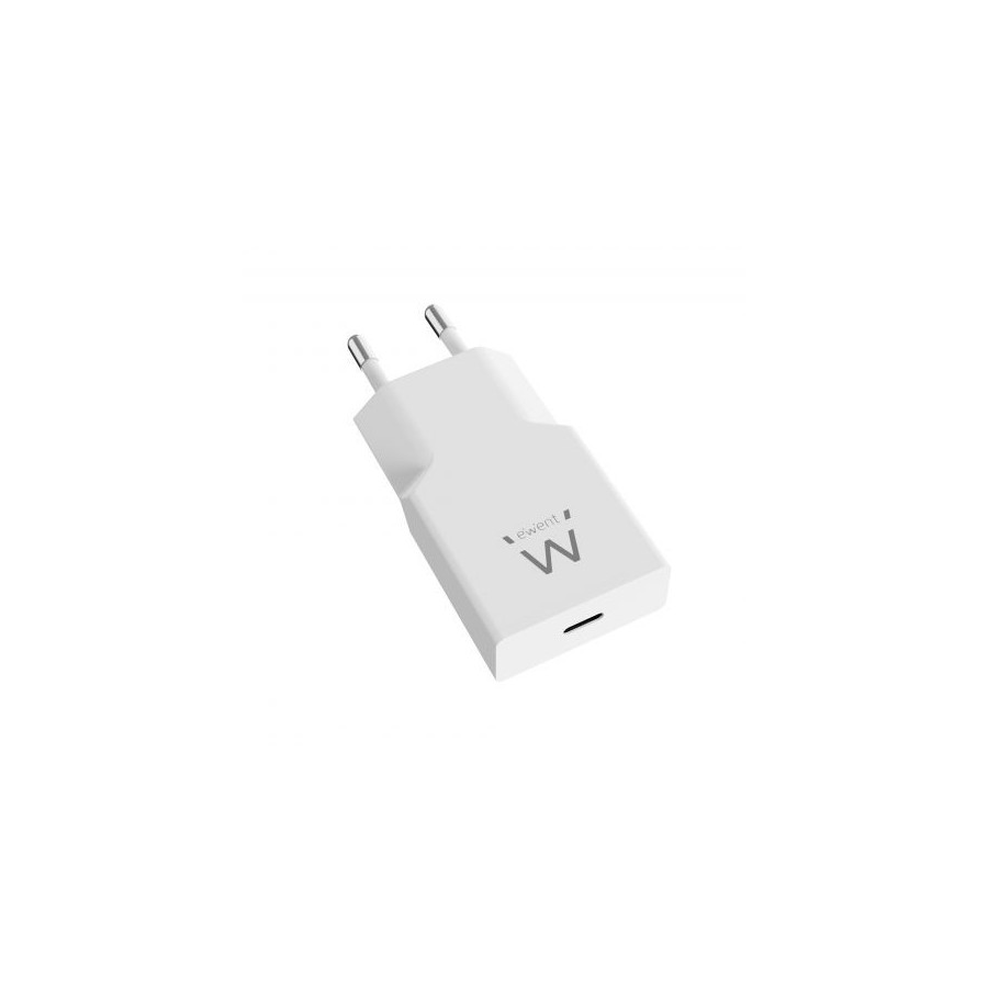 33700-Ewent Cargador Rapido USB-C PD de 20W con Tecnologia GaN y Diseno Ultrafino