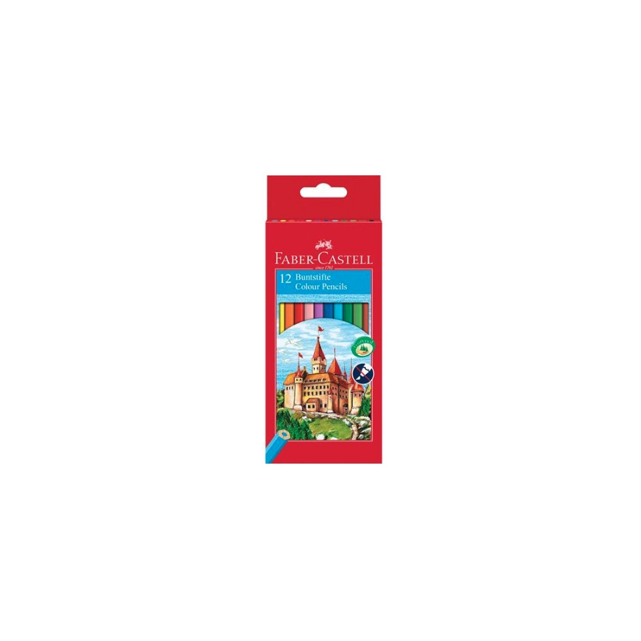 3373-ESTUCHE 12 LAPICES COLORES HEXAGONALES HT FABER CASTELL 120112