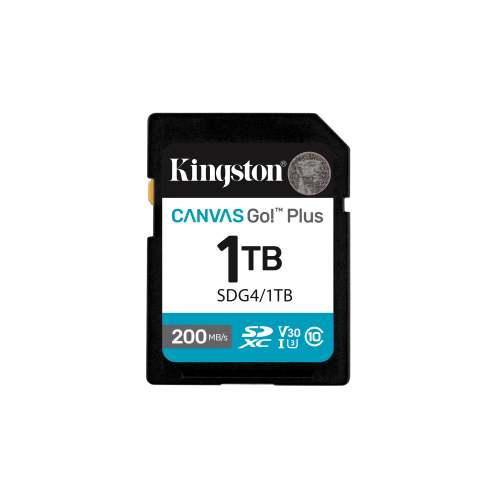 34249-Kingston Technology 1TB SDXC Canvas Go Plus Gen4 200MB/s C10 UHS-I U3 V30