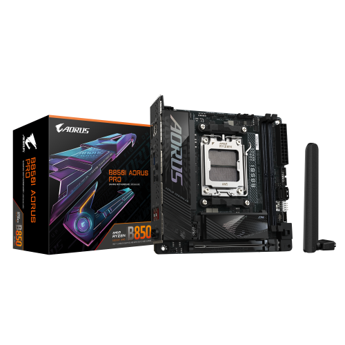 34381-GIGABYTE B850I AORUS PRO Placa Base - Compatible con procesadores AMD Ryzen Serie 9000, VRM digital de 8+2+1 fases