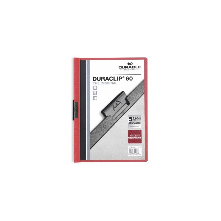 3439-DOSSIER CON CLIP 60 H A4 ROJO DURABLE 2209-03