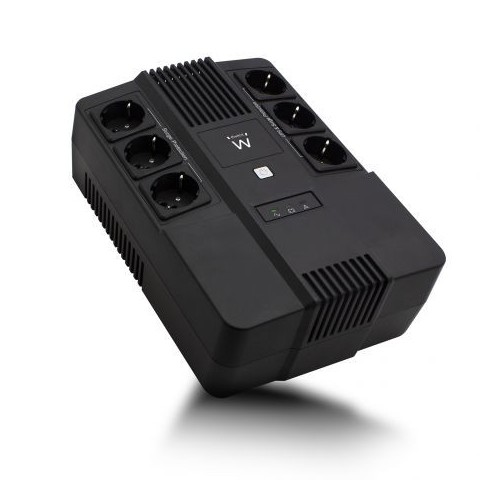 34483-EWENT UPS 600VA LINE INTERACTIVE WITH AVR, 6 X CEE7/3 PORT