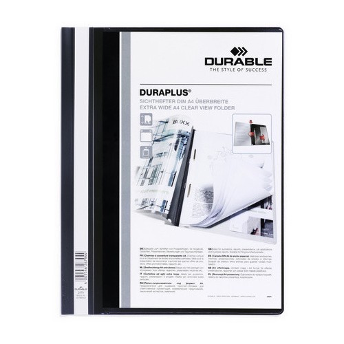 3450-DOSSIER FASTENER DURAPLUS A4 PVC NEGRO DURABLE 2579-01