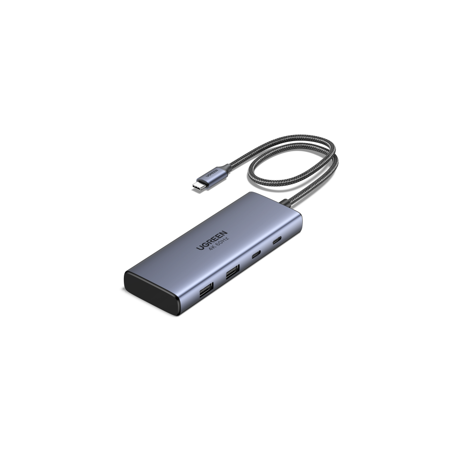 34552-Ugreen 7-in-1 USB-C Hub CM498 Acoplamiento Base Gris