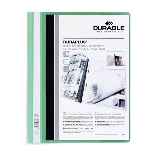 3458-DOSSIER FASTENER DURAPLUS A4 PVC VERDE DURABLE 2579-05