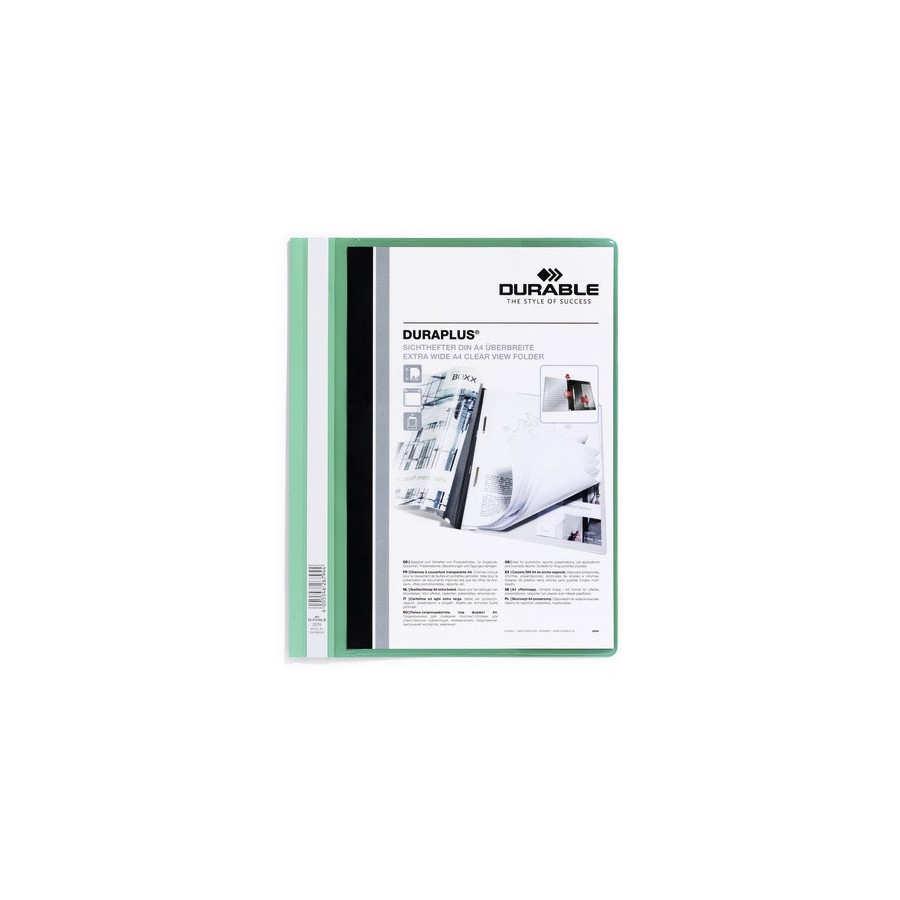 3458-DOSSIER FASTENER DURAPLUS A4 PVC VERDE DURABLE 2579-05 3458-DOSSIER FASTENER DURAPLUS A4 PVC VERDE DURABLE 2579-05