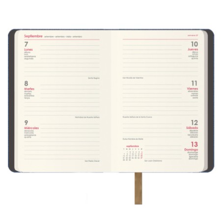 34589-AGENDA 2026 MANHATAN SEMANA VISTA BOLSILLO 8,5 X 13 CM. COLOR AZUL DOHE 12870 - 26