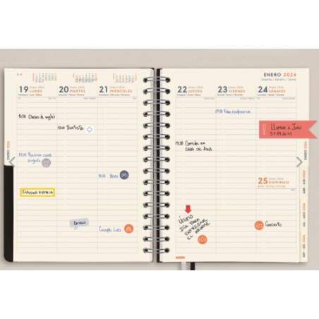 34600-AGENDA 16 MESES SEPTIEMBRE 2025-DICIEMBRE 2026 TEMPUS 4o 155X212 SEMANA VISTA VERTICAL NEGRO+ FINOCAM 626600126