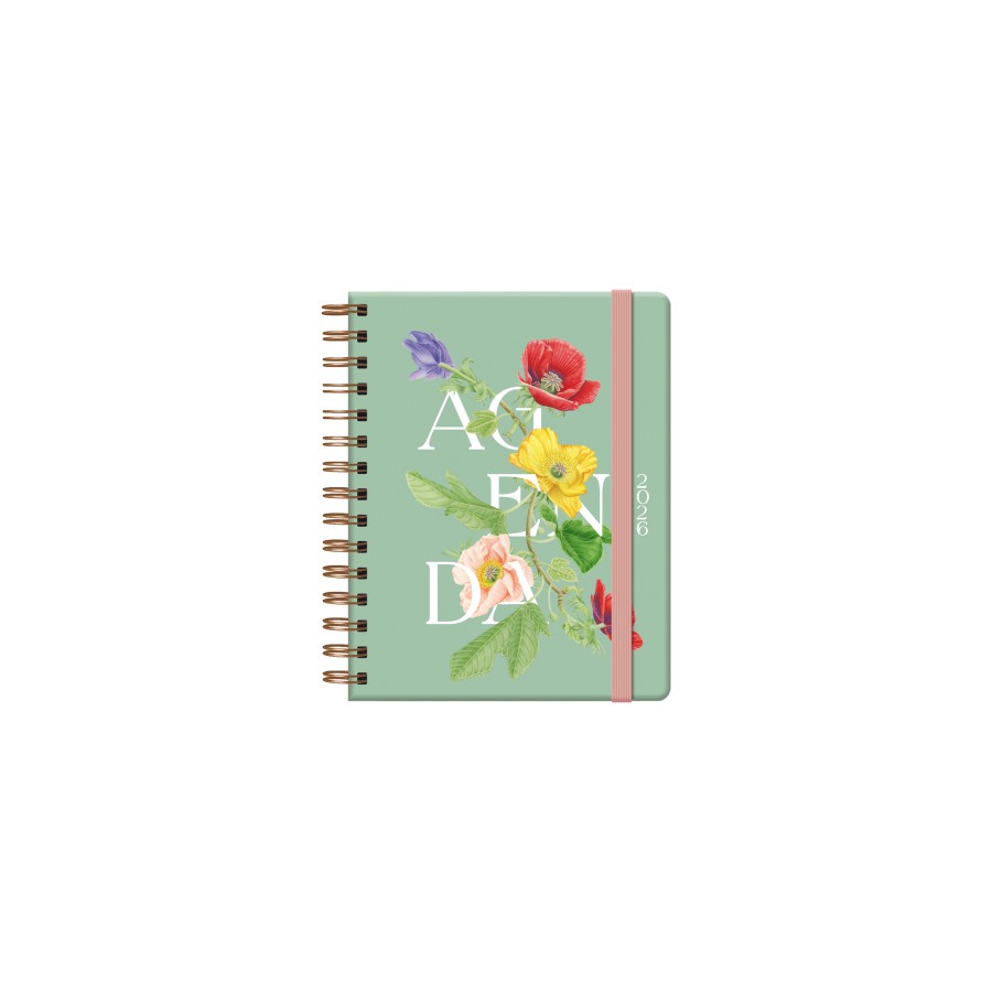 34628-AGENDA 2026 BOTANICAL ESPIRAL SEMANA VISTA 15 X 21 CM. ROMANTIC DOHE 13266 - 26